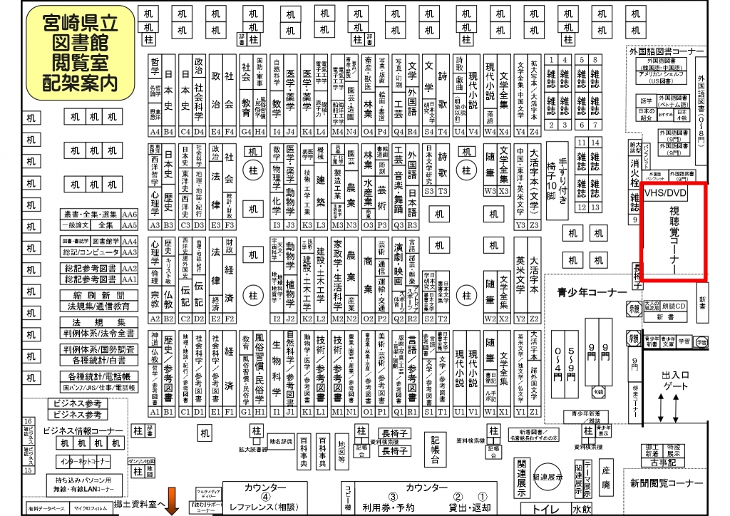 視聴覚コーナーの配置